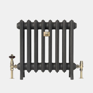 Grace 4 column 360mm Castrads bay window radiator in matt black finish